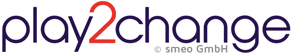 Logo play2change blau